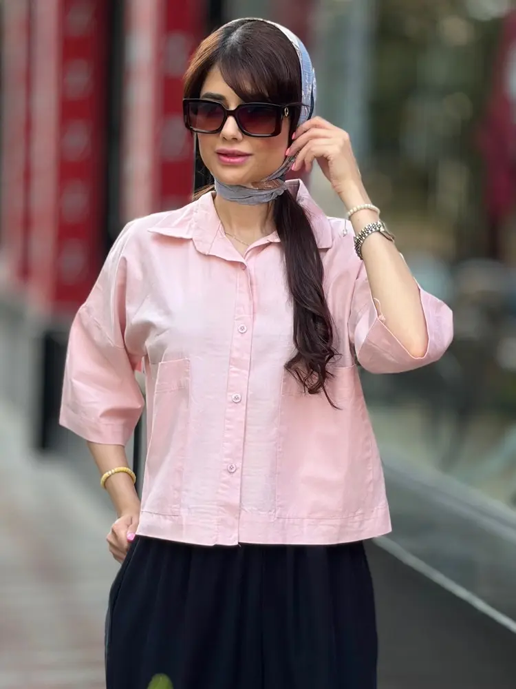 شومیز باکسی کتان تابستانه